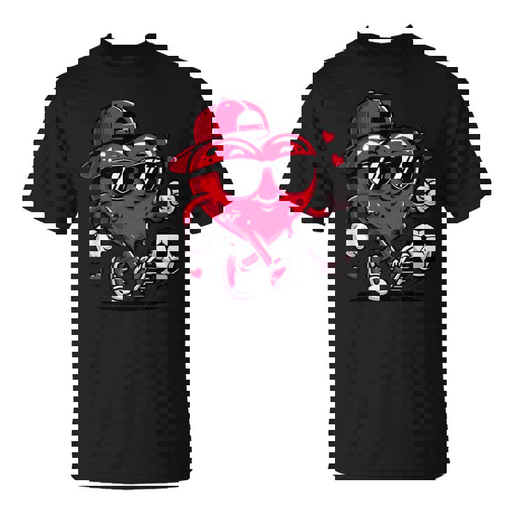 バレンタイン サッカー ハート ドリップ スポーツ 愛 バレンタインデー 男の子 Tシャツ