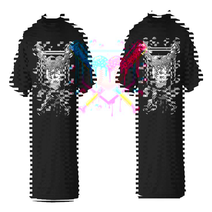 バレンタイン 野球 ハート 滴る アイスクリーム ミニハート Tシャツ