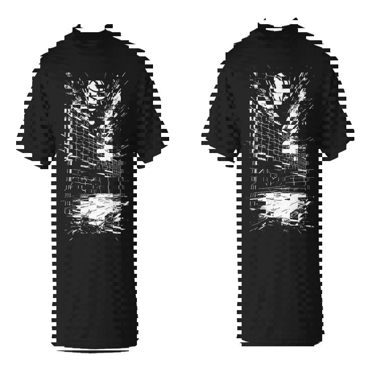 バレーボールのボールを描くバレーボーラー Tシャツ