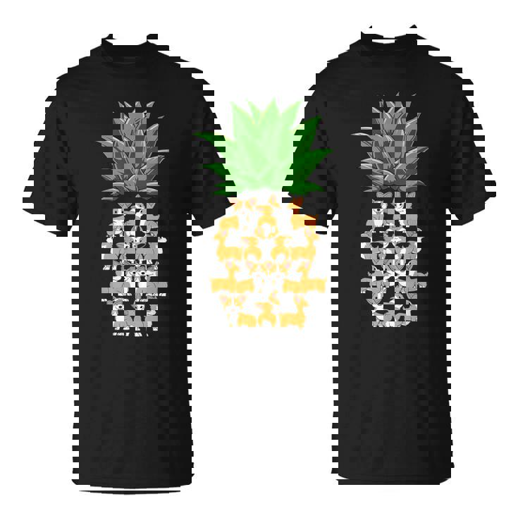パイナップル コーギー パイナップル シェイプ コーギー愛好家 コーギースオーナーズ Tシャツ