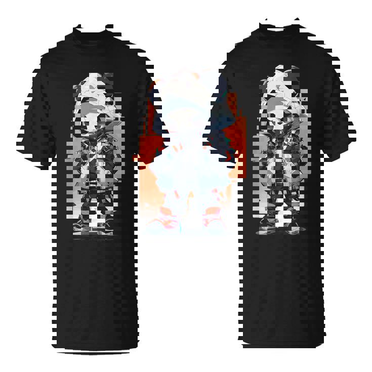 パンダ ストリート 都会 ヒーロー Tシャツ