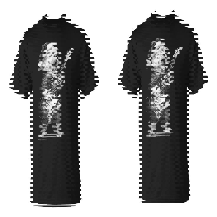 ビション・フリーゼ ギターを弾く クリスマス 犬好き Tシャツ