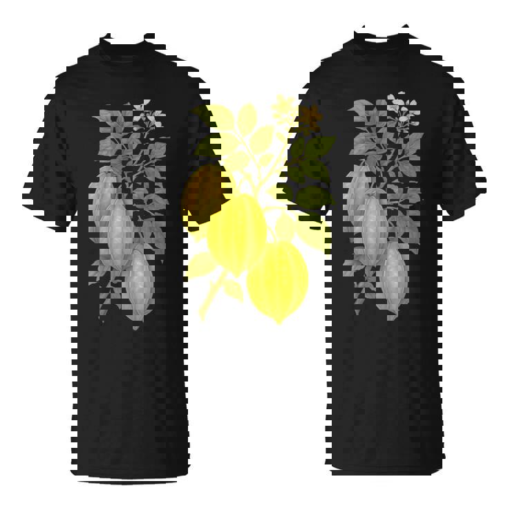 ビンテージ ボタニカル スターフルーツ 自然 アートプリント Tシャツ