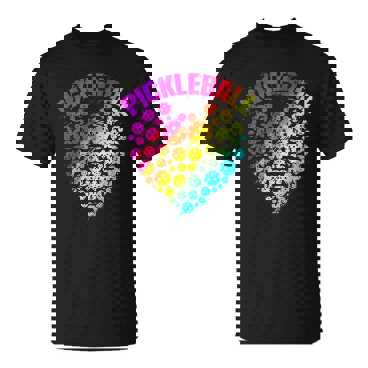 ピックルボール ハート カラフル ラブ ピックルボール Tシャツ