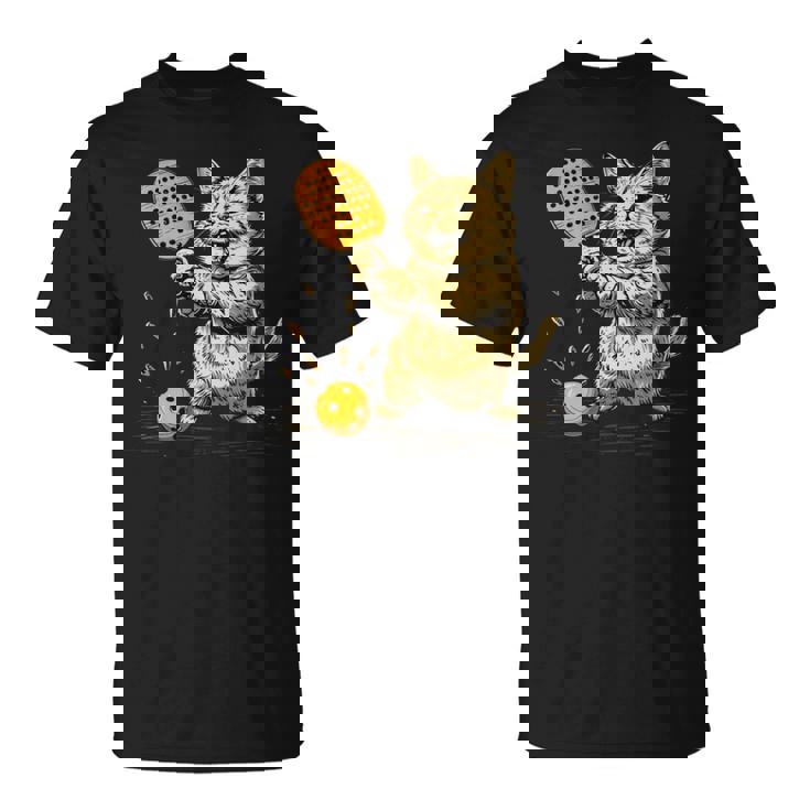 ピックルボール選手 ピックルボールの猫 長袖tシャツ Tシャツ