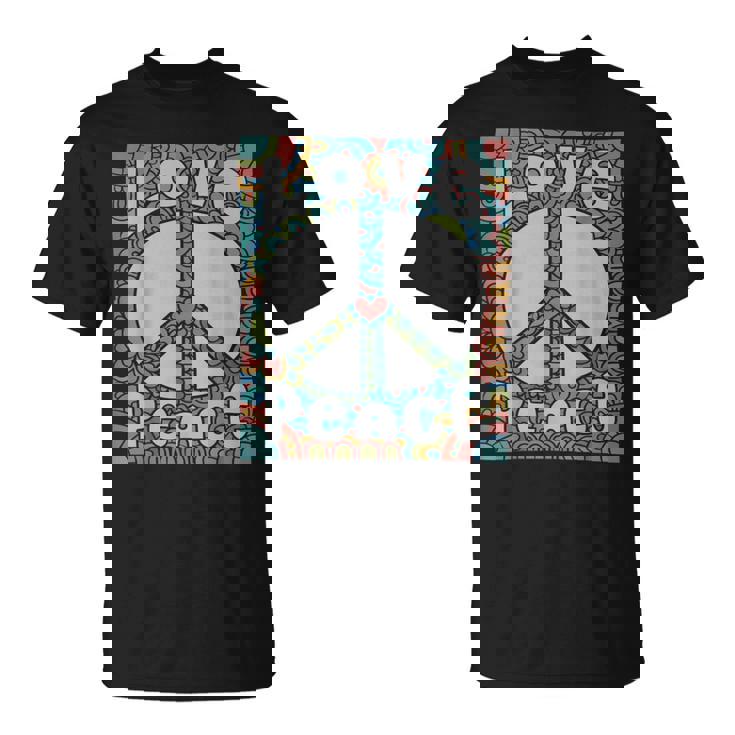 ピースサイン Love 60年代 70年代 タイダイ ヒッピー コスチュームシャツ Tシャツ