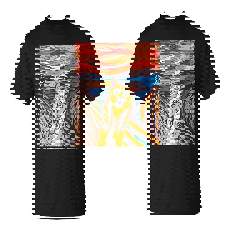 ファニー タビーキャット 絵画 ムンクの叫び パロディ Tシャツ