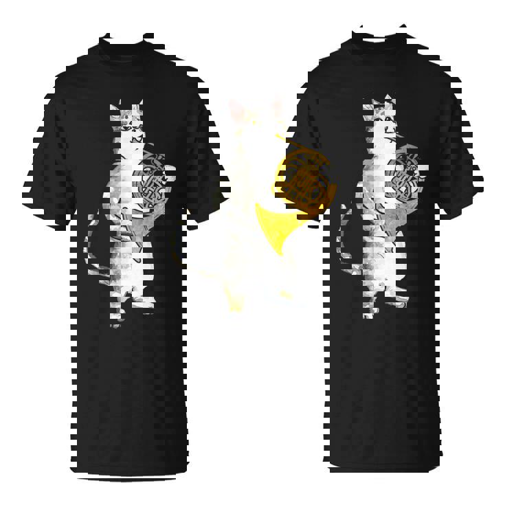 フレンチホルン音楽家オーケストラ音楽を奏でるクールな猫 Tシャツ