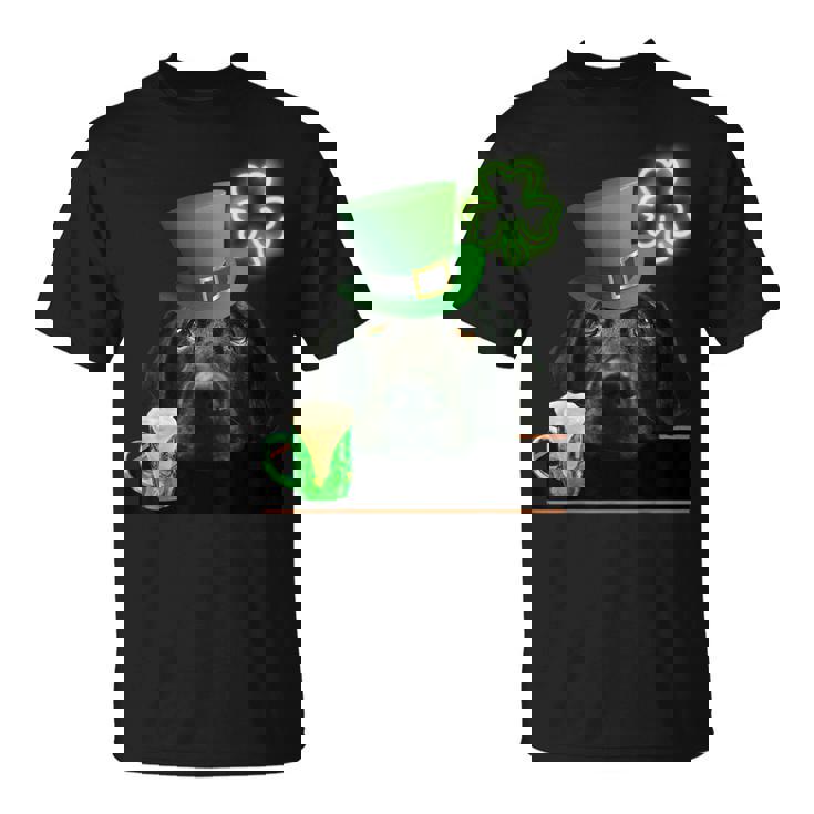 ブラックラボシャツ シャムロック アイリッシュドッグ 絵 聖パトリックス Tシャツ