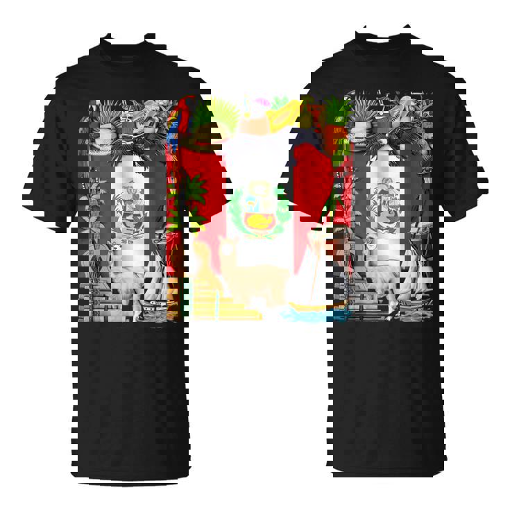 ペルー ペルー国旗 ペルーのルーツ ペルーの遺産 誇り高きペルー人 ペルーの誇り Tシャツ