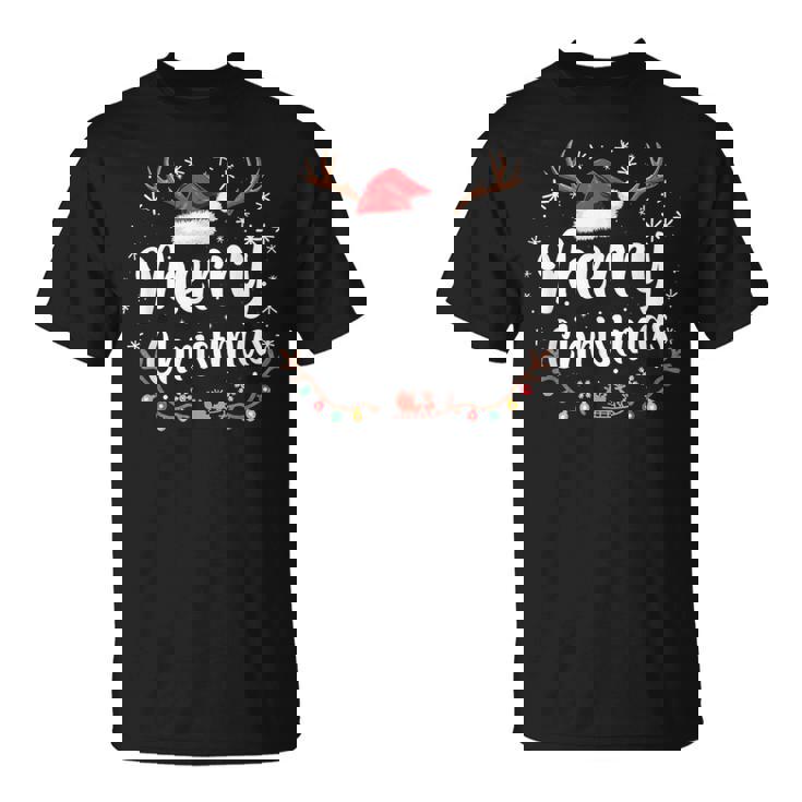 メリークリスマスライト サンタハット クリスマス ファミリー 男性 女性 キッズ Tシャツ