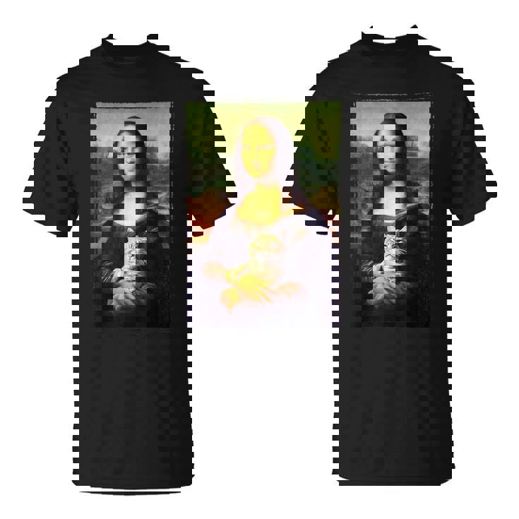 モナリザ と 猫 美術 教師 絵画 と 猫 恋人 Tシャツ