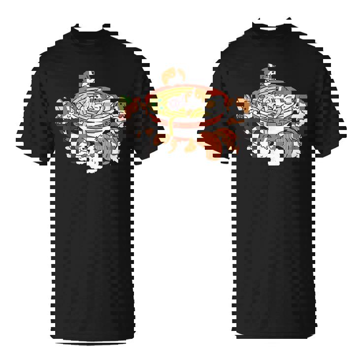 ラーメン寿司キャバリア・キング・チャールズ・スパニエル犬 Tシャツ