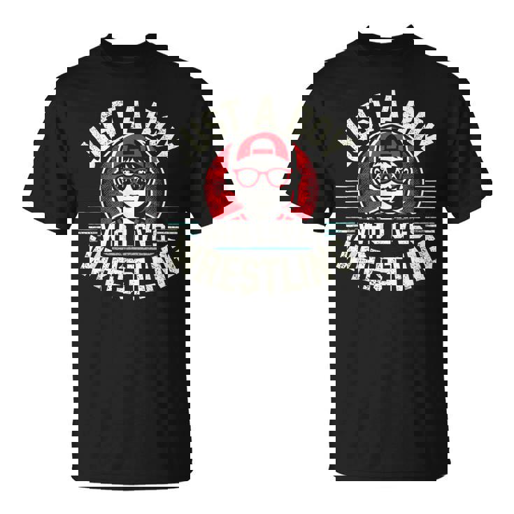 レスリングが大好きな少年 少年&キッズ レスラー Tシャツ