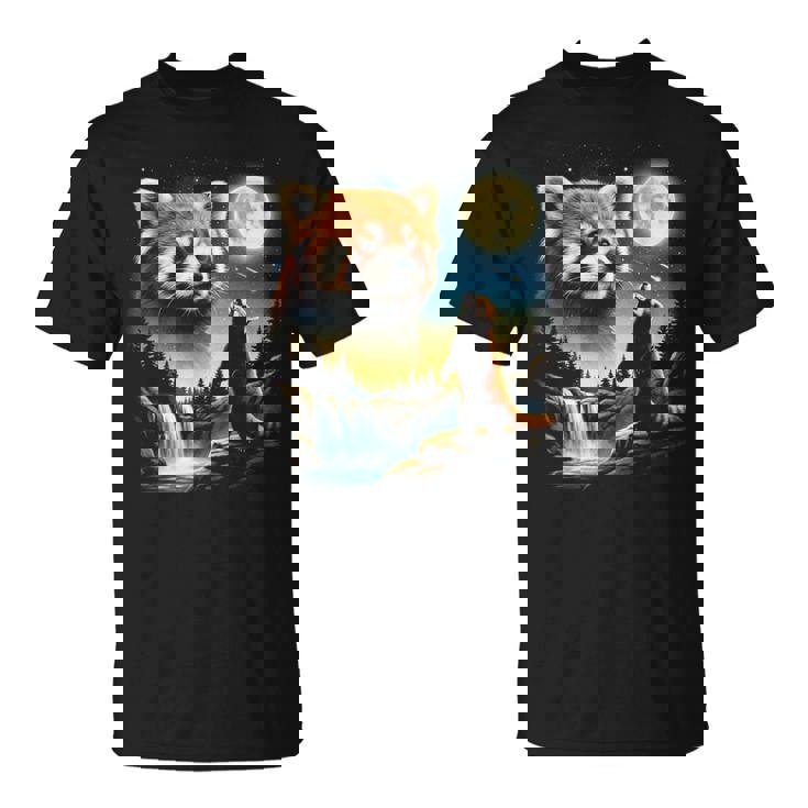 レッサーパンダ ハウリング トゥ ザ ムーン ミーム おもしろ 90年代 レッサーパンダ Tシャツ