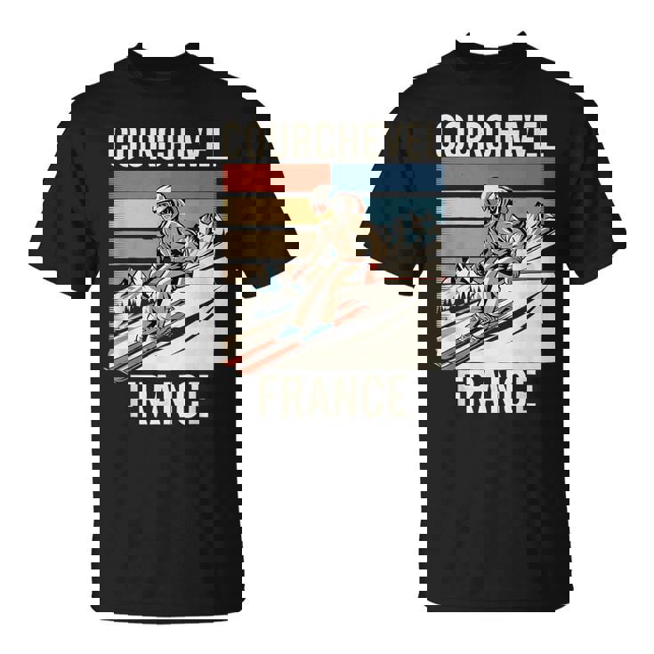 レトロ スキー クールシュベル フランス フランス スキー リゾート 楽しい Tシャツ