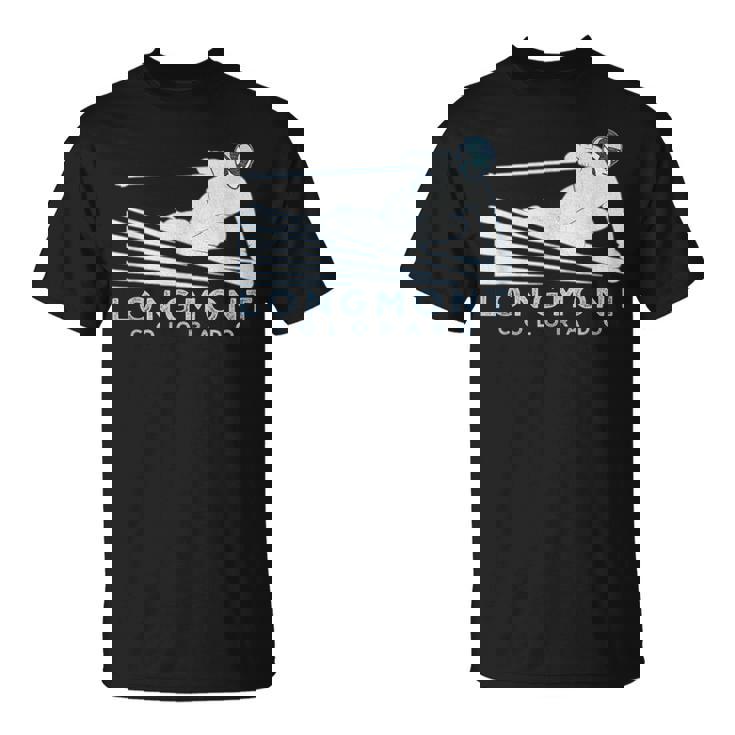 レトロ スキー ロングモント コロラドイラスト ヴィンテージ スノー スキー Tシャツ