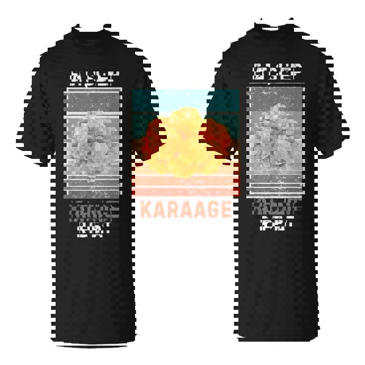 レトロ 食べる 寝る からあげ リピート ヴィンテージ からあげ フード好き Tシャツ