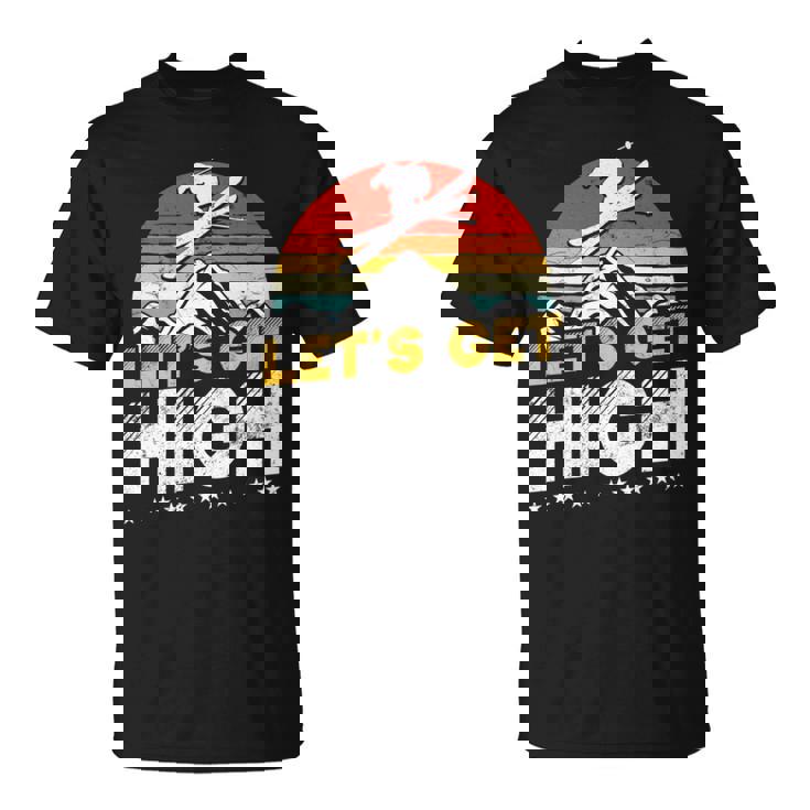 レトロヴィンテージスキー Let's Get High 長袖tシャツ Tシャツ