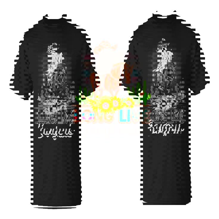 ロングライブ カウグール ウエスタンゴースト 乗馬馬 ハロウィン Tシャツ