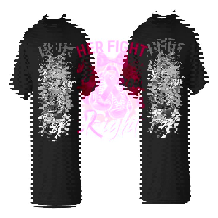 乳がん Her Fight Is Our Fight 乳がんグローブ Tシャツ