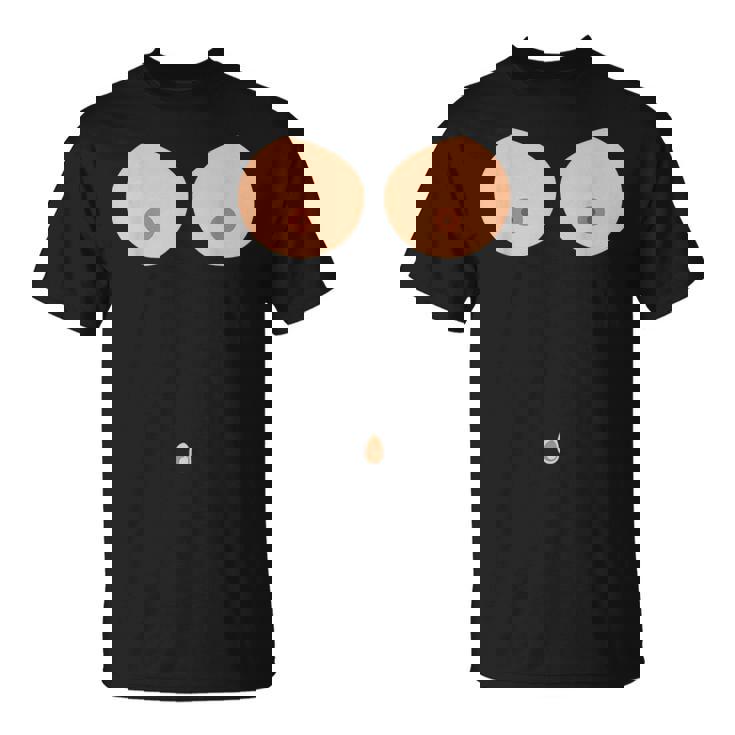 乳首おへそボタン おっぱい 面白いコスチューム Tシャツ