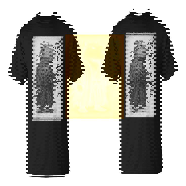 侍カピバラジャパン ビンテージアート Tシャツ
