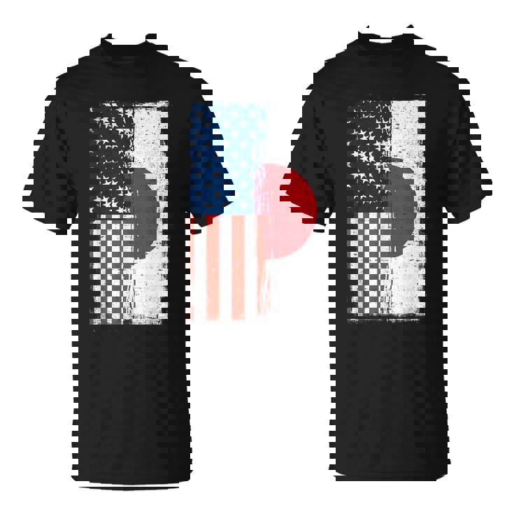 半日半 アメリカ国旗 日米ルーツ Tシャツ