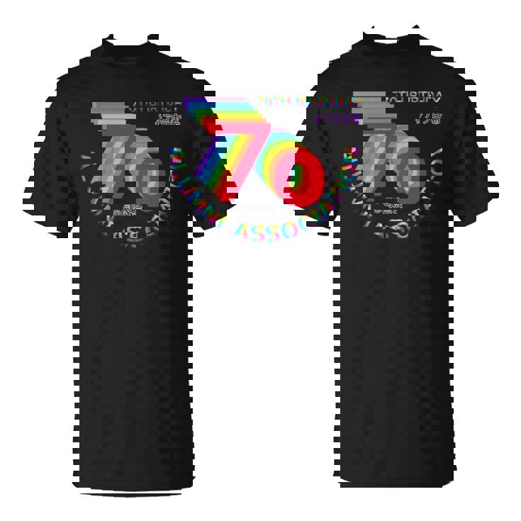 古希 同窓会 70歳 アラ古希 70歳誕生日 古希祝い 長寿 七色 70古希の集まり レインボーカラー 虹色 長袖tシャツ Tシャツ