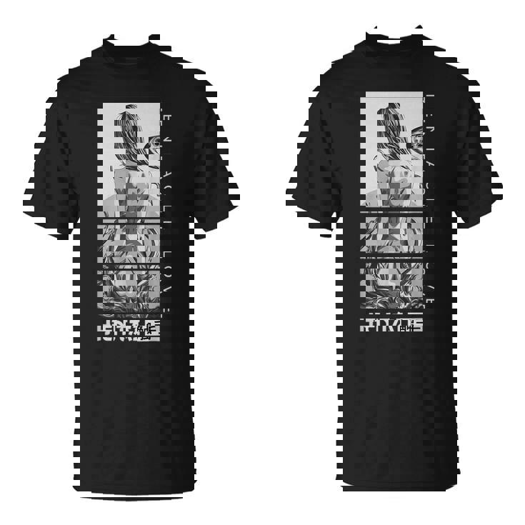 変態 触手 ラブ アニメ 女の子 和袖 Waifu Tシャツ