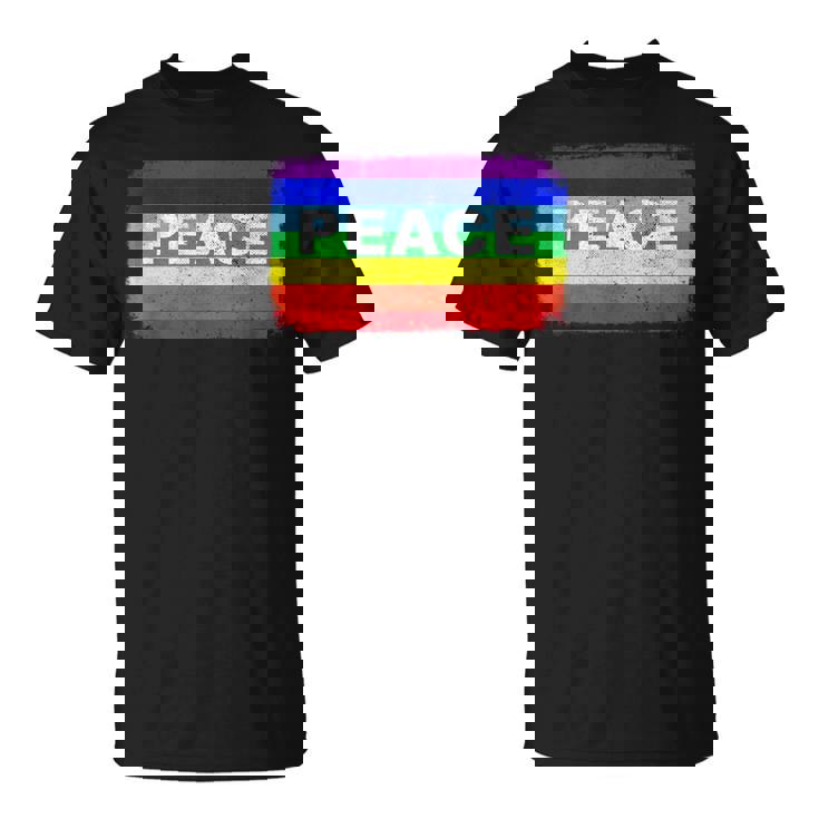 平和 シンボル 国旗 色 戦争反対 虹 Peace No Warintage Tシャツ