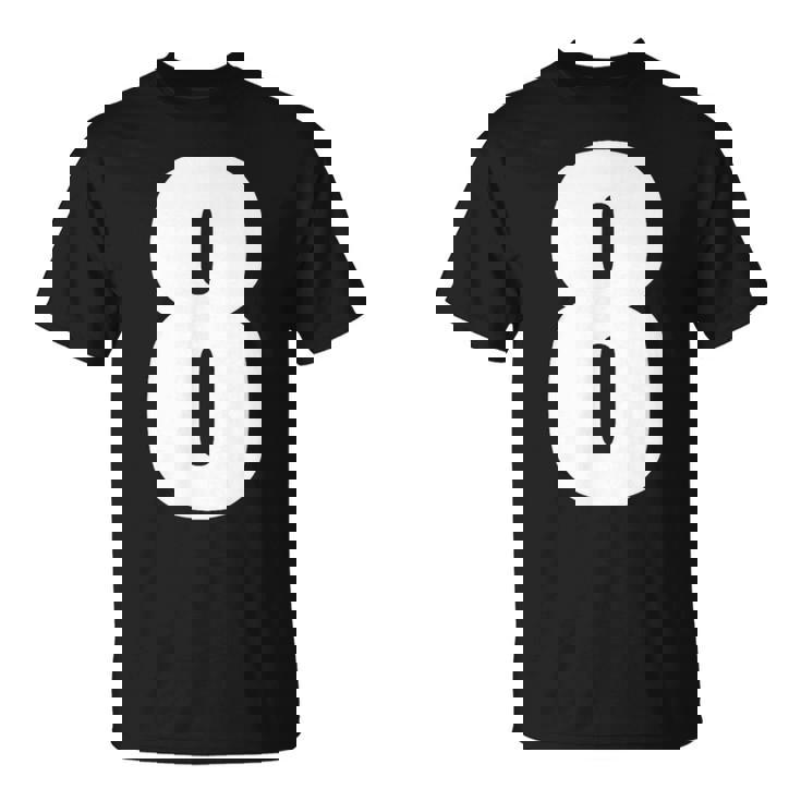 数字 8 数字 8 プレーン 白 数字 Tシャツ
