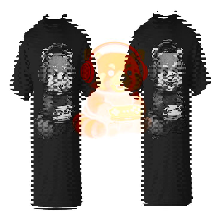 日本のレッサーパンダ ゲーマー アニメ レトロ ビデオゲーム ヴィンテージ Tシャツ