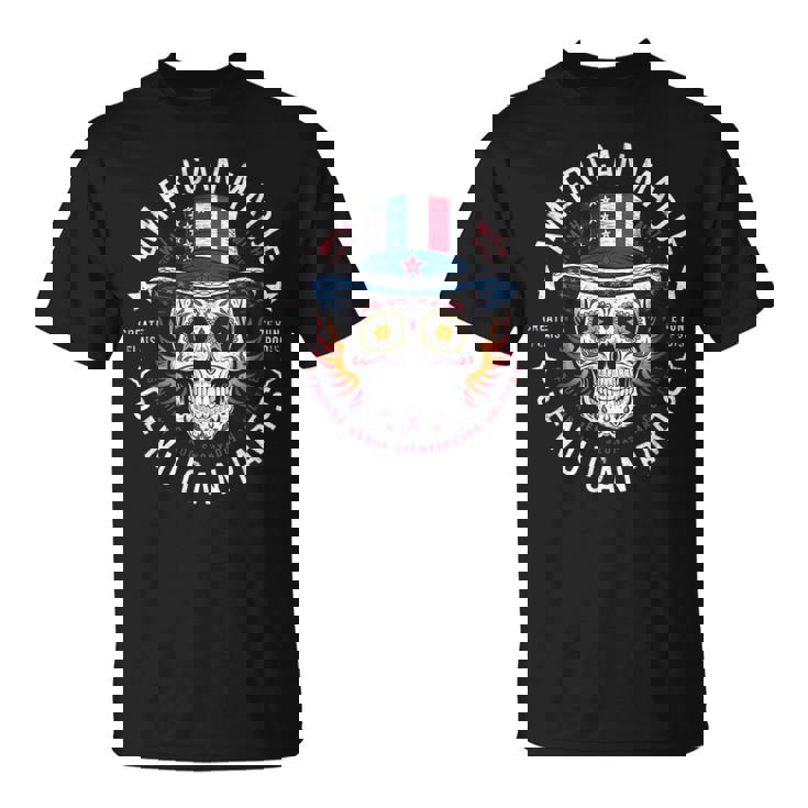 本物のメキシカンパーツを使用したアメリカ製スカル。 Tシャツ