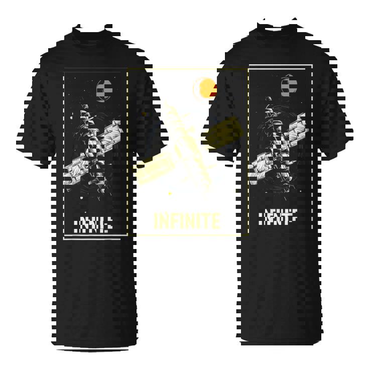 無限宇宙ステーション 衛星 宇宙 ヴィンテージ レトロ コスモス Infinitepacetationtar Tシャツ