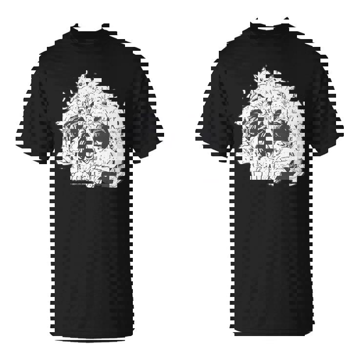 猫 ガイコツ メンズ おもしろ かわいい ネコ 面白いtシャツ 動物 メンズ レディース にゃんこ ネタ 服 長袖tシャツ Tシャツ