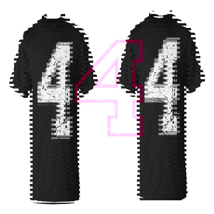 番号 4 ピンクのお気に入りの番号 Tシャツ