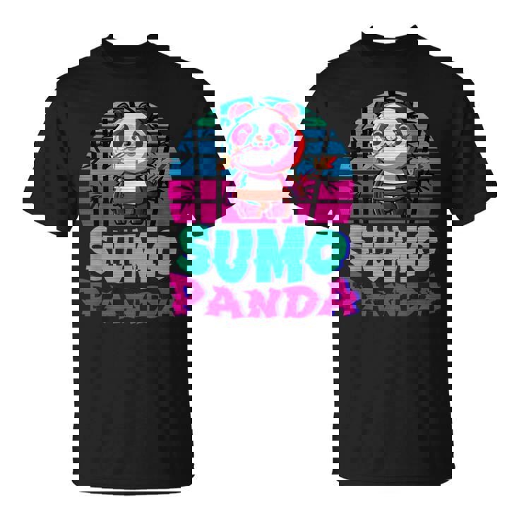 相撲パンダ力士ベーパーウェーブ和風美学 Tシャツ