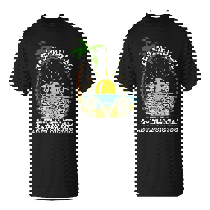 結婚記念日 カップル 結婚17年前 スケルトン Tシャツ