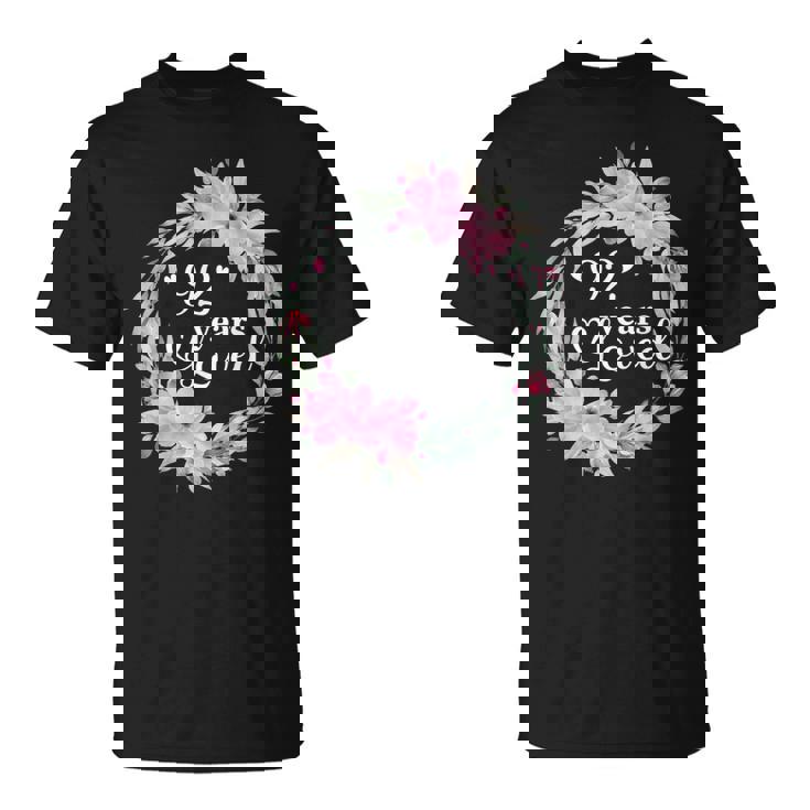 花柄 92歳 誕生日 男性 女性 92歳 誕生日 Tシャツ