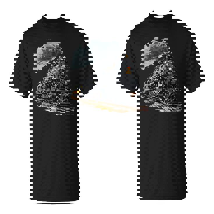 蒸気機関車 鉄道 機関車 ギフト 蒸気機関車 長袖tシャツ Tシャツ