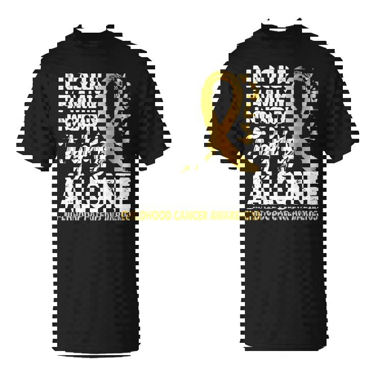 誰も一人で戦わない 小児がん啓発ゴールドリボン Tシャツ