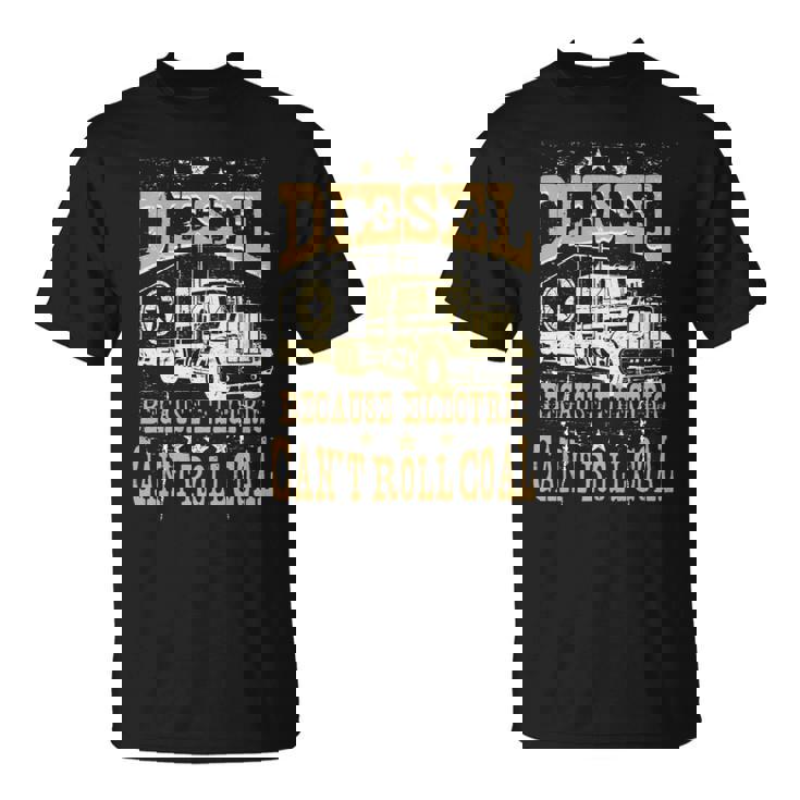 電気は石炭ディーゼルトラックを転がすことができないのでディーゼル 長袖tシャツ Tシャツ
