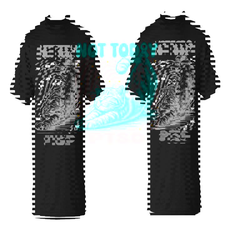 面白いptsd啓発リラックス猫は今日ではありません Tシャツ