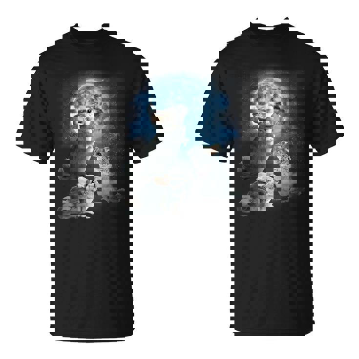 面白いチンチラシャツ 月に吠えるチンチラ Tシャツ
