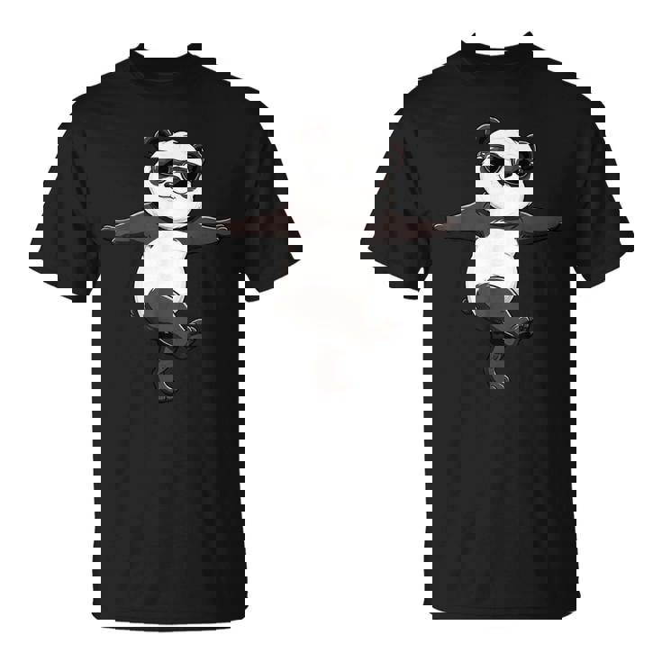 面白いパンダダンシングダンスポーズサングラス Tシャツ