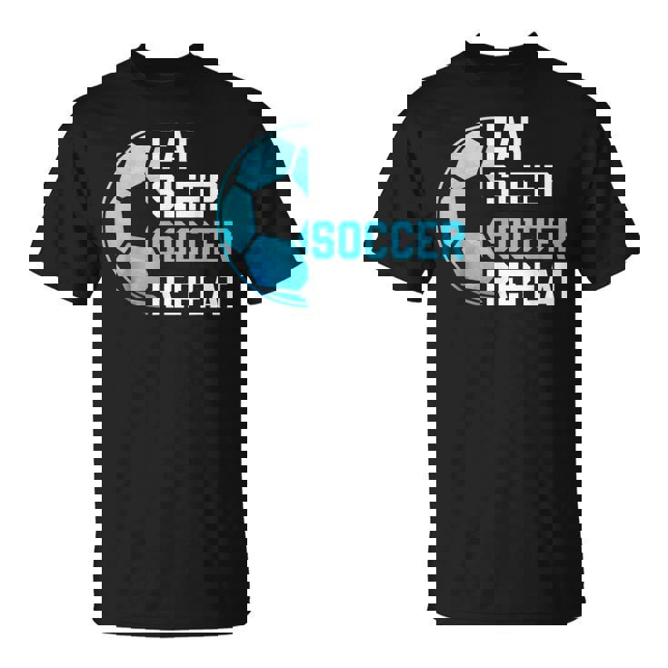食べる、寝る、サッカーを繰り返す、面白いスポーツ、サッカー愛好家 Tシャツ