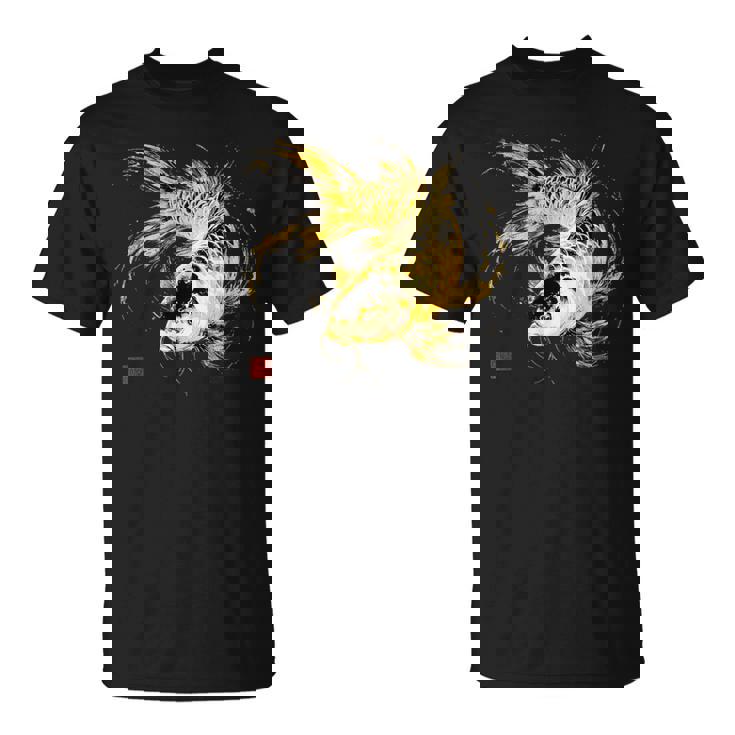 鯉 黒金 アクアリウム ニシキゴイ 観賞魚 イラスト Tシャツ