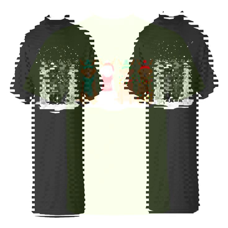 Black Lab Labrador Dog Christmas Crew Matching Family Xmas T-Shirt