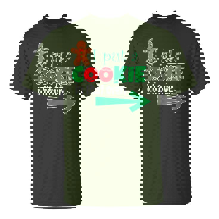 Cookie In That Oven Christmas Pregnancy Announcement Dad Maglietta